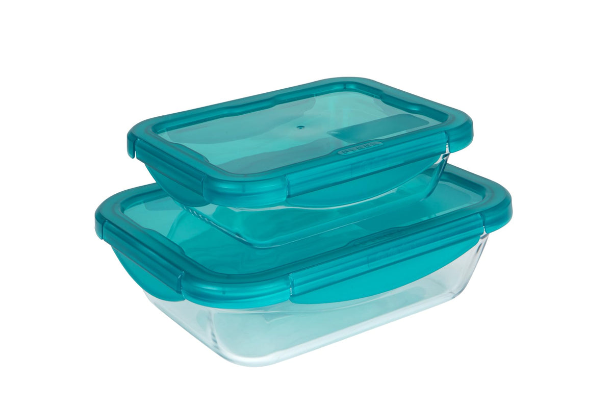 Pyrex® Cook & GO Rectangular Glass Batch Cooking Set With Lids | Oven ...